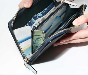 ラウンドファスナー長財布：甲州石班沢 - ルナロッサ・ヨッピー