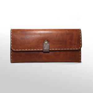 ワンポイント長財布：アンティークブラウン - ルナロッサ・ヨッピー