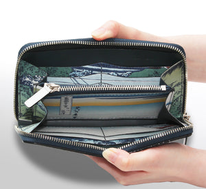 長財布〈ファスナー〉：和紙・甲州石班沢 - ルナロッサ・ヨッピー