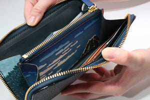 ラウンドファスナー長財布：凱風快晴 - ルナロッサ・ヨッピー