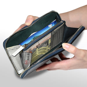 長財布〈ファスナー〉：和紙・日本橋朝之景 - ルナロッサ・ヨッピー