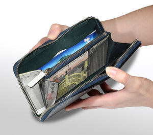 長財布〈ファスナー〉：和紙・日本橋朝之景 - ルナロッサ・ヨッピー