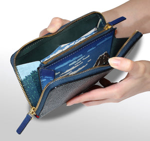 長財布〈ファスナー〉：和紙・凱風快晴 - ルナロッサ・ヨッピー