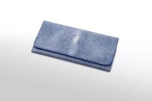 薄長財布：本藍染め (手染め一点物) - ルナロッサ・ヨッピー