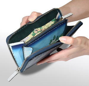 長財布〈ファスナー〉：和紙・摂州安治川口天保山 - ルナロッサ・ヨッピー