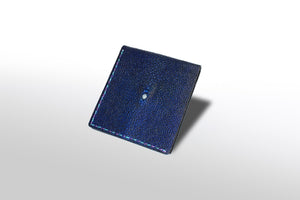 薄折り財布：ディープブルー（手染め一点物） - ルナロッサ・ヨッピー