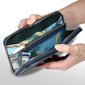 長財布〈ファスナー〉：和紙・摂州安治川口天保山 - ルナロッサ・ヨッピー