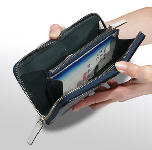 長財布〈ファスナー〉：和紙・日本橋朝之景 - ルナロッサ・ヨッピー