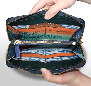 長財布〈ファスナー〉：和紙・凱風快晴 - ルナロッサ・ヨッピー