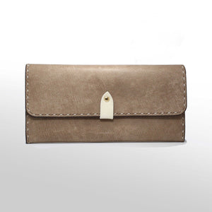 ワンポイント長財布：ライトブラウン - ルナロッサ・ヨッピー