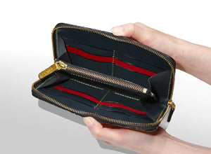ファスナー長財布：特製純金貼り - ルナロッサ・ヨッピー