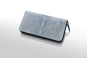 ファスナー長財布：本藍染め(手染め一点物) - ルナロッサ・ヨッピー