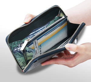 長財布〈ファスナー〉：和紙・甲州石班沢 - ルナロッサ・ヨッピー